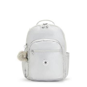 Kipling Seoul Large Metallic 15" Backpack Laptop Çantası Beyaz | TR 1559NW